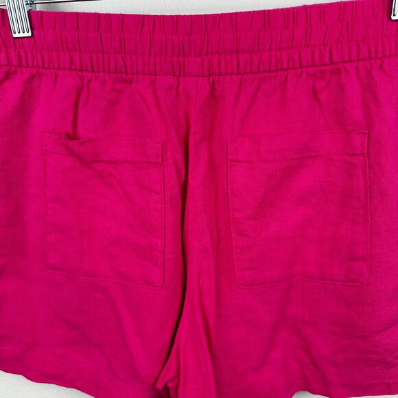 GAP Pull On Utility Shorts Linen Blend Royal Fuchsia Small Coastal Beach Resort - Picture 6 of 10